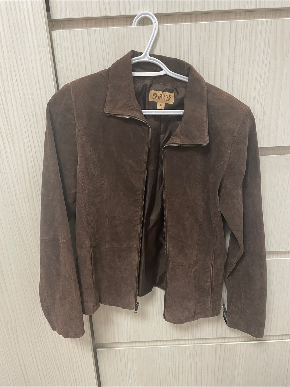 Wilsons Leather Brown Suede Zip Jacket